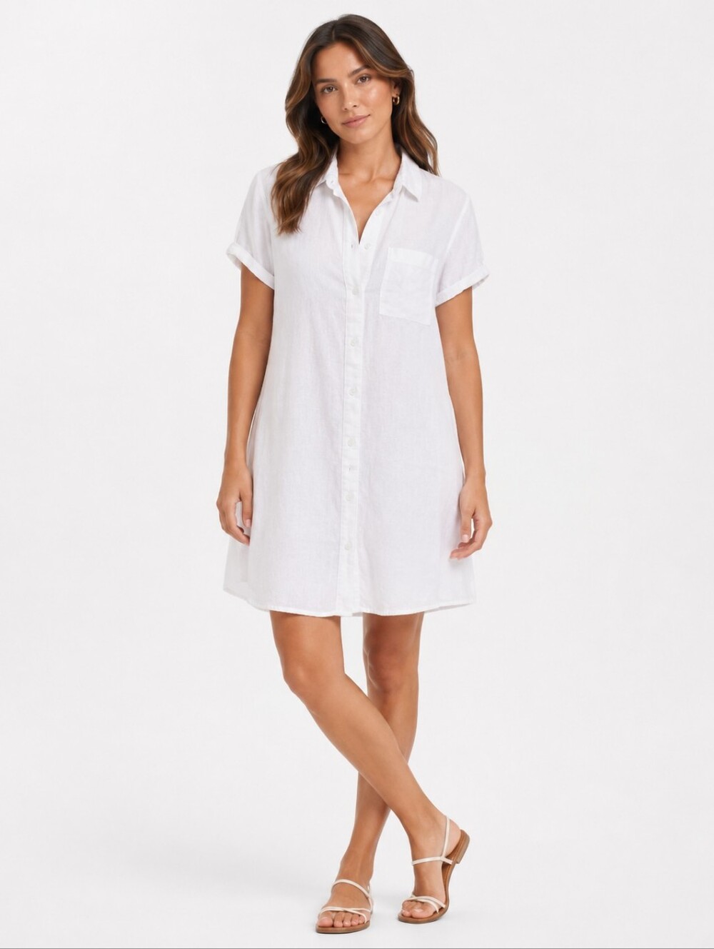 76. Joe Fresh Button Up Dress | S | White